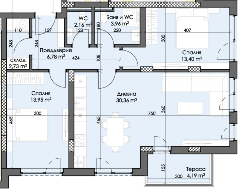 Продается  2 спальни Пловдив , Тракия , 112 кв.м | 98892501 - изображение [5]
