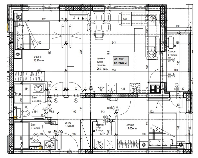 Продава 3-СТАЕН, гр. Пловдив, Коматевски възел, снимка 2 - Апартаменти - 55338066