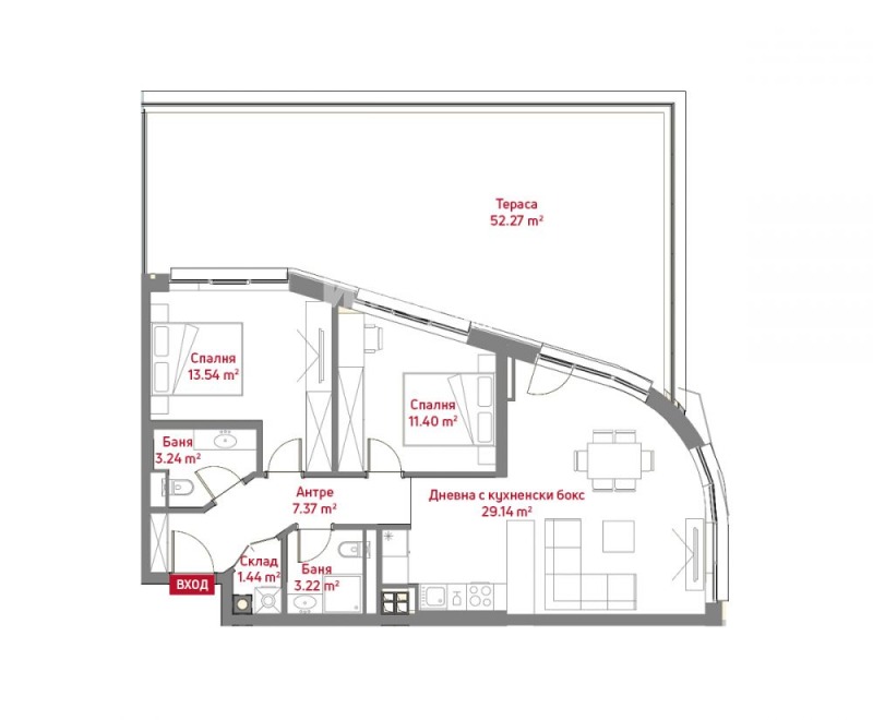 Продава 3-СТАЕН, гр. София, Кръстова вада, снимка 3 - Aпартаменти - 47518210