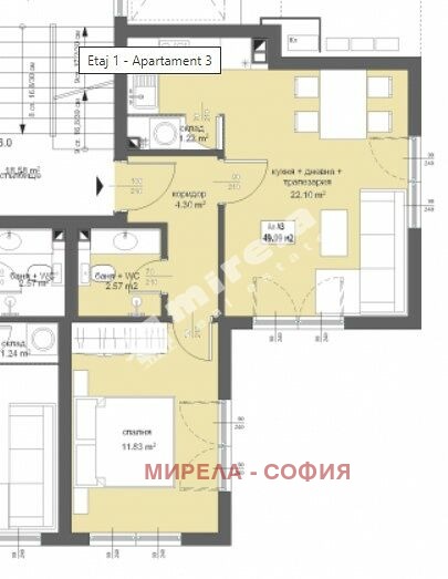 En venta  1 dormitorio Sofia , Simeonovo , 60 metros cuadrados | 58115085