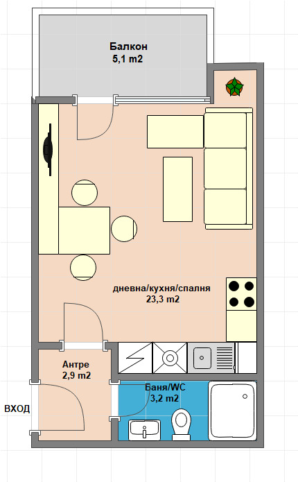 Продава  Studio Sofia , Malinowa dolina , 49 кв.м | 54073135 - изображение [2]