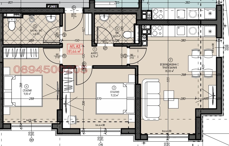 Продава 3-СТАЕН, гр. София, Левски В, снимка 2 - Апартаменти - 56257359
