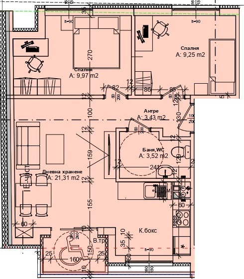 En venta  2 dormitorios Burgas , Zornitsa , 78 metros cuadrados | 30870539