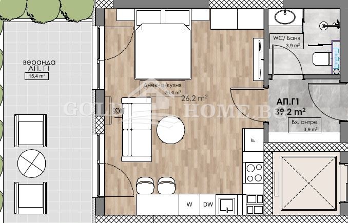 Na prodej  Studio Plovdiv , Karšijaka , 60 m2 | 63997341 - obraz [2]