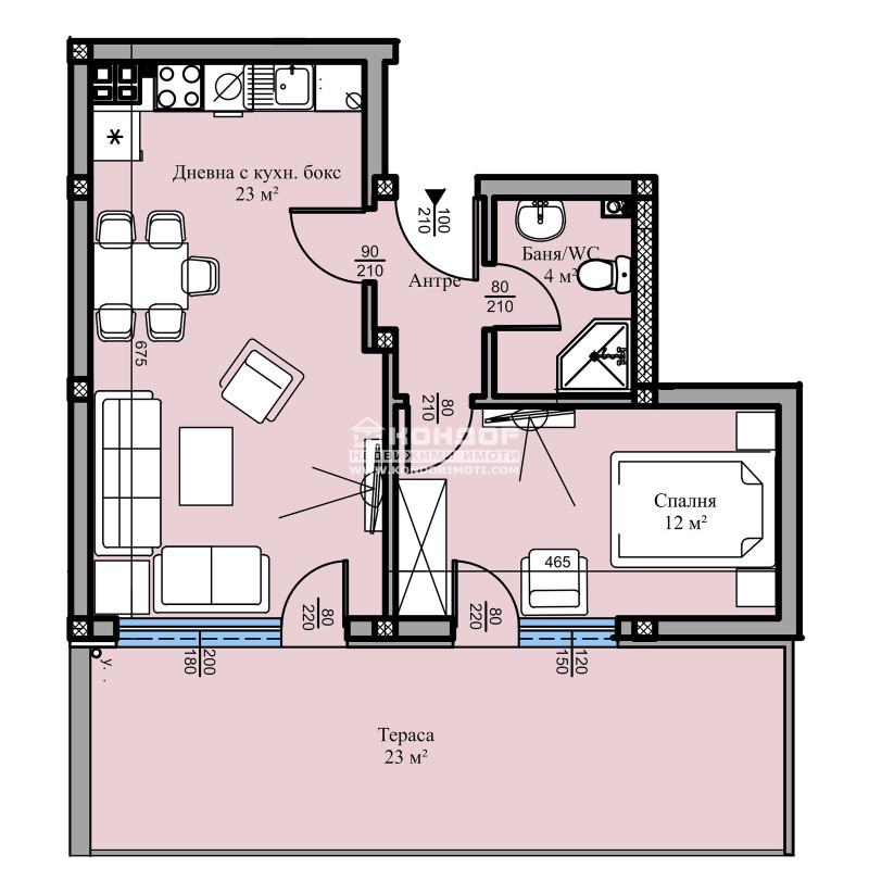 Zu verkaufen  1 Schlafzimmer Plowdiw , Hristo Smirnenski , 81 qm | 30517128 - Bild [2]