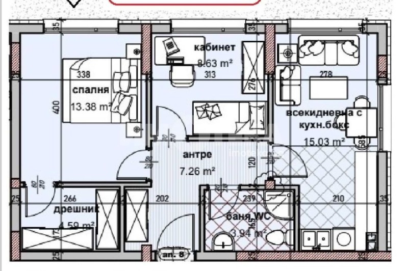 Til salgs  2 soverom Varna , Vladislav Varnensjik 1 , 76 kvm | 68563674 - bilde [9]