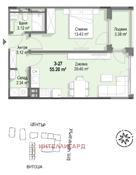 Till salu  1 sovrum Sofia , Krastova vada , 65 kvm | 38421397 - bild [15]