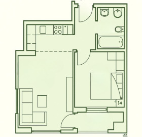 1 dormitorio Izgrev, Varna