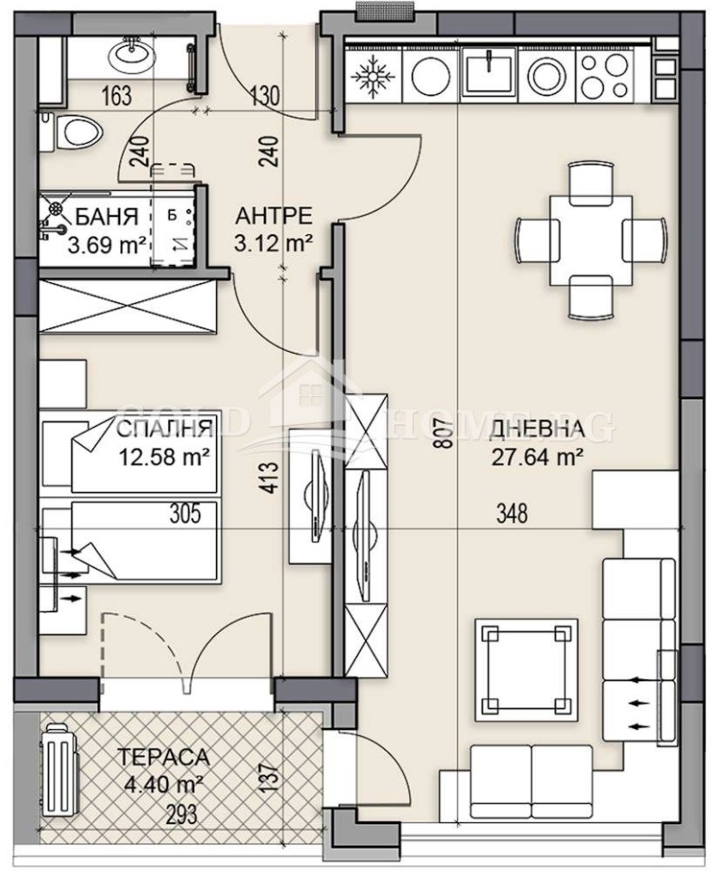 Продаја  1 спаваћа соба Пловдив , Гагарин , 72 м2 | 15109581 - слика [6]