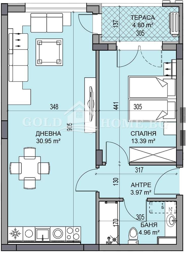 Продаја  1 спаваћа соба Пловдив , Гагарин , 72 м2 | 15109581 - слика [8]