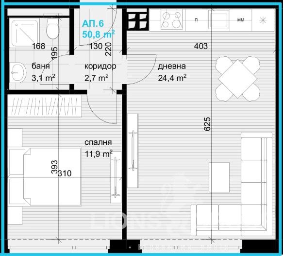 En venta  1 dormitorio Varna , Asparujovo , 59 metros cuadrados | 13541328