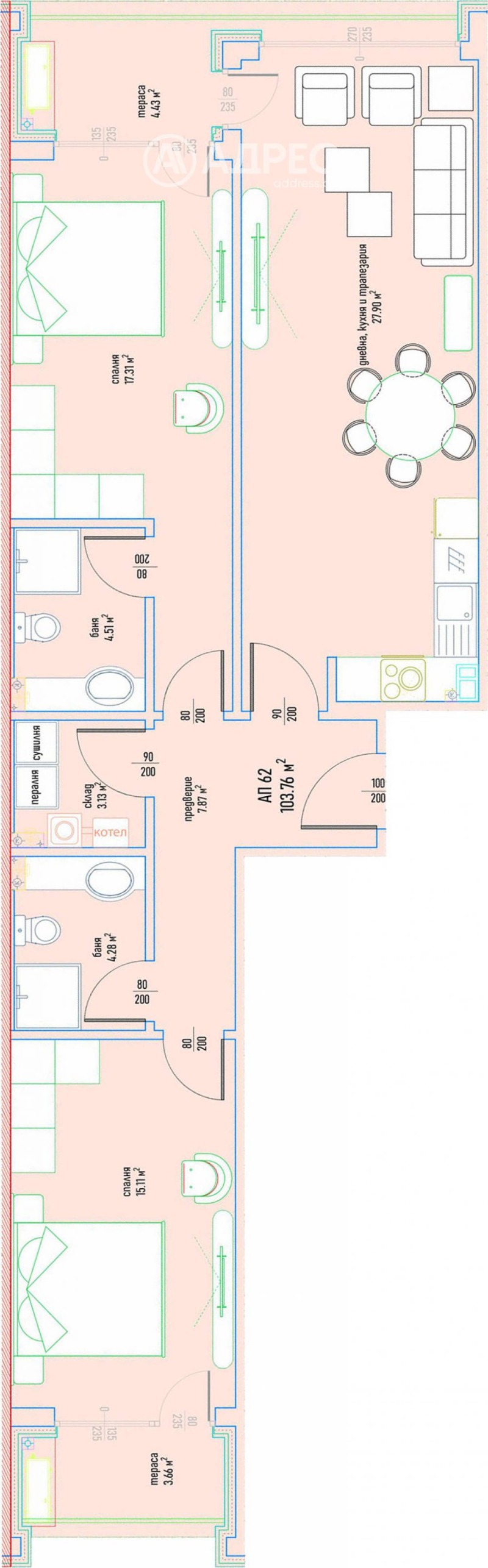 À venda  2 quartos Sofia , Malinova dolina , 125 m² | 57614761 - imagem [4]