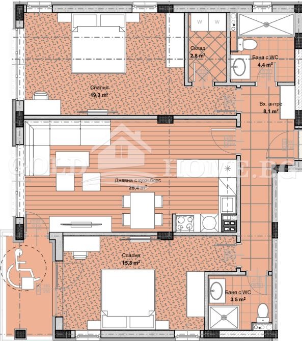 Eladó  2 hálószobás Plovdiv , Ostromila , 114 négyzetméter | 92992756 - kép [2]