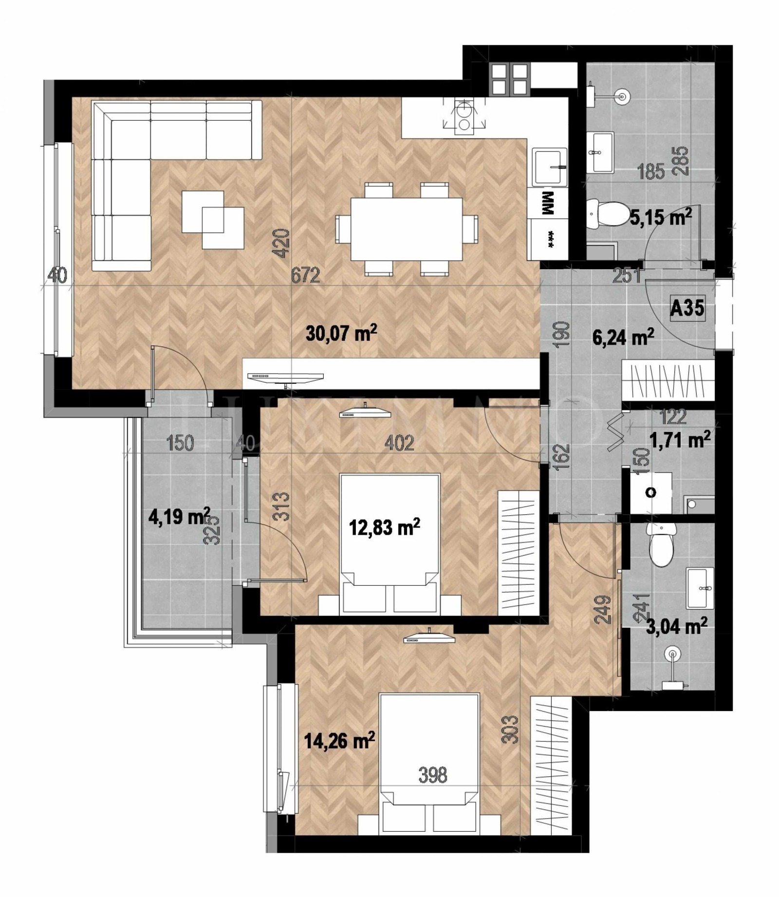 Продава 3-СТАЕН, гр. София, Кръстова вада, снимка 3 - Апартаменти - 53621610