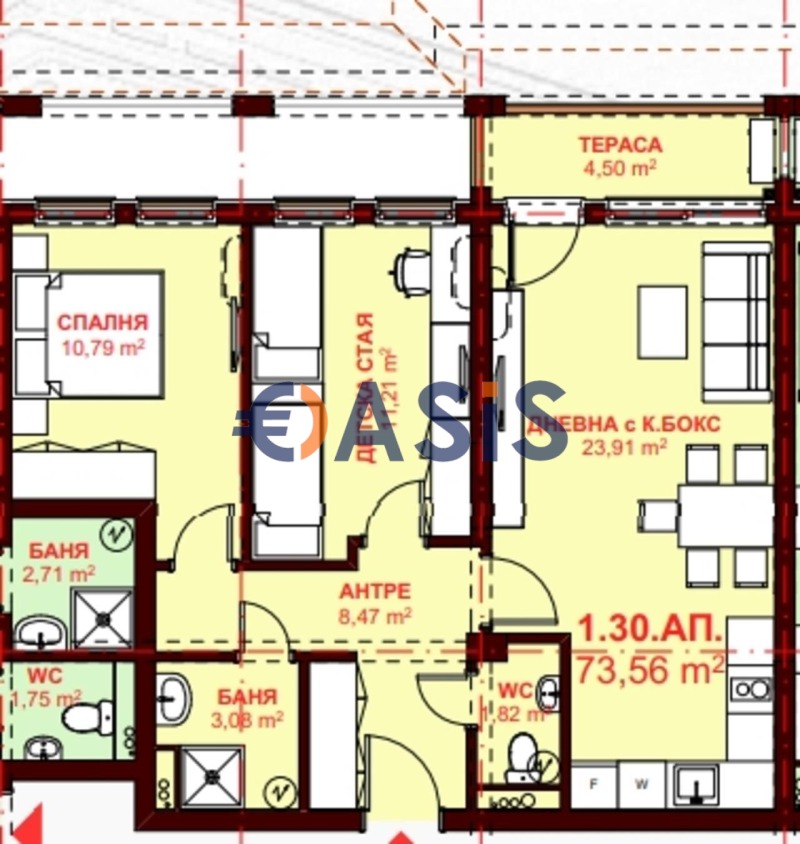 Продава  3-стаен, област Бургас, гр. Свети Влас •  123 024 EUR • ID 91148325 — holmes.bg - [1] 