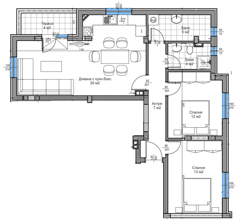 Zu verkaufen  2 Schlafzimmer Plowdiw , Proslaw , 101 qm | 53154131 - Bild [2]