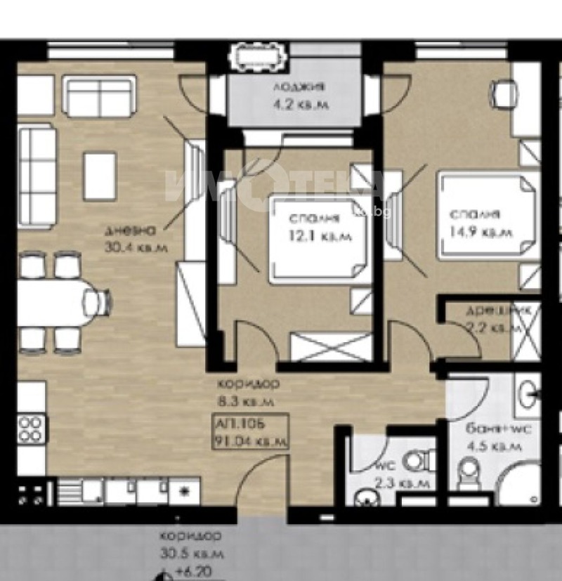 En venta  2 dormitorios Sofia , Druzhba 2 , 108 metros cuadrados | 72450163 - imagen [2]