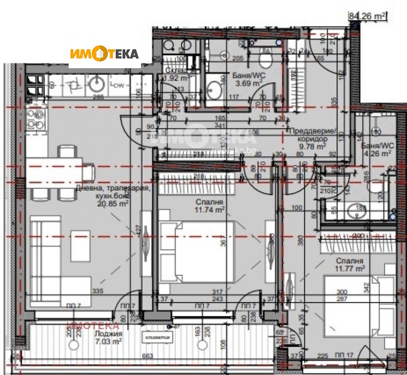 En venta  2 dormitorios Sofia , Mladost 4 , 99 metros cuadrados | 13077387