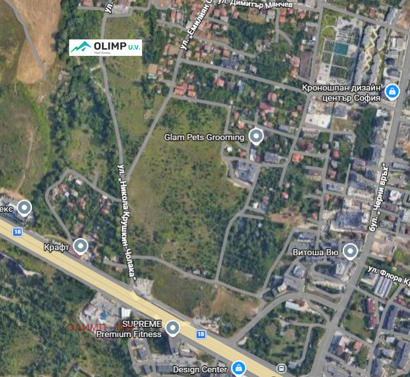 Продава ПАРЦЕЛ в град София, Кръстова вада - 1251 кв.м / 500 400 € » 978 697.33 лв., ОЛИМП - ЮВ