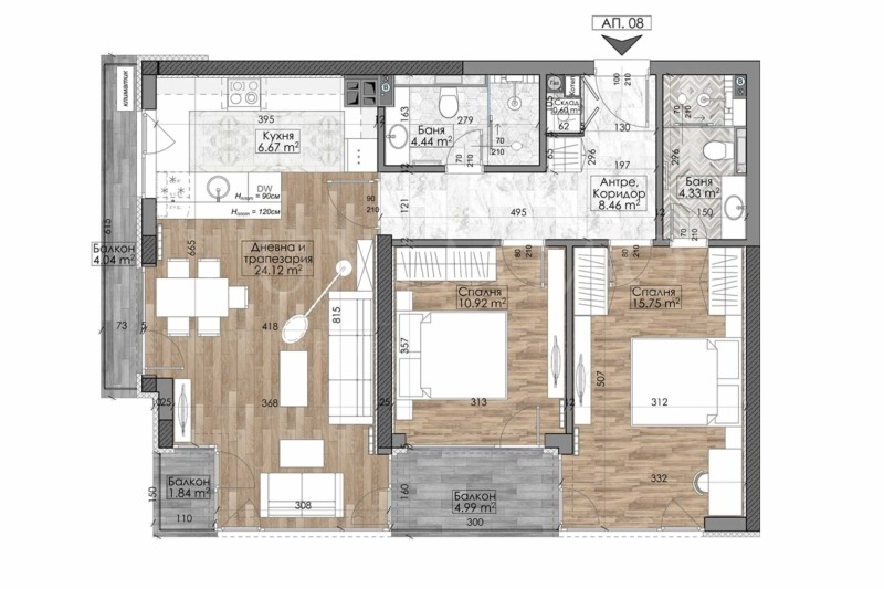 Продава 3-СТАЕН, гр. София, Манастирски ливади, снимка 6 - Aпартаменти - 48981379