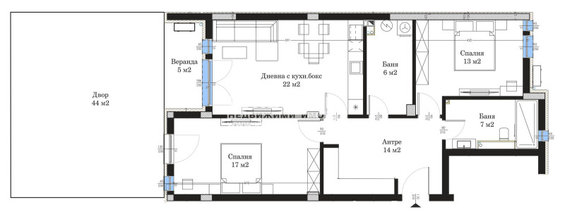 Продается  2 спальни Пловдив , Христо Смирненски , 155 кв.м | 21889384 - изображение [2]