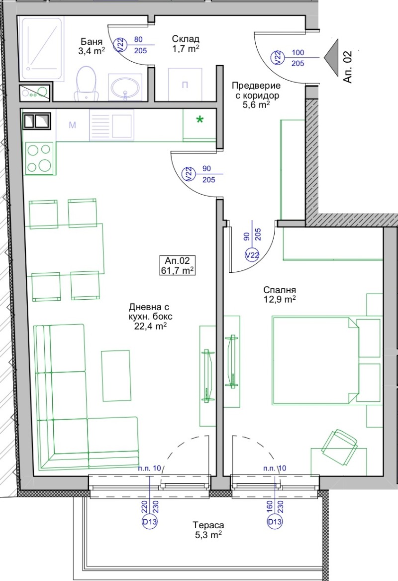 For Sale  1 bedroom Burgas , Sarafovo , 67 sq.m | 77999533 - image [3]