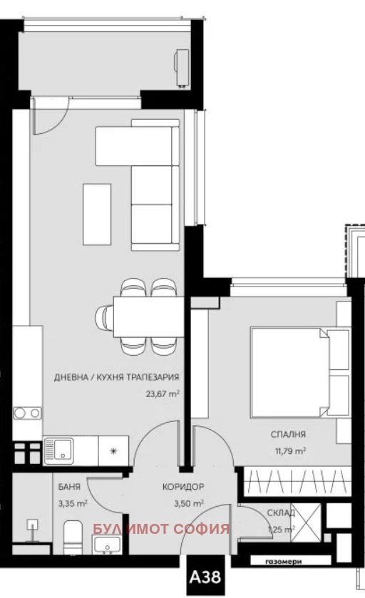 Продава 2-СТАЕН, гр. София, Кръстова вада, снимка 2 - Апартаменти - 53720129