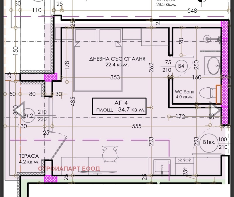 Продава 1-СТАЕН в област Пазарджик, гр. Велинград - 41 кв.м / 45 100 € » 88 207.93 лв., СТРОЙАПАРТ ЕООД