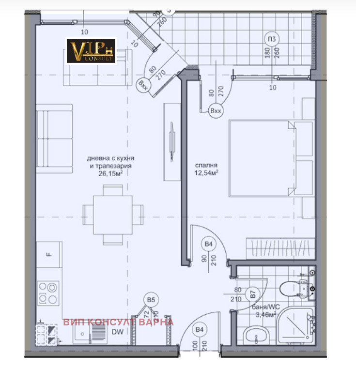À vendre  1 chambre Varna , Mladost 2 , 61 m² | 10695506 - image [4]