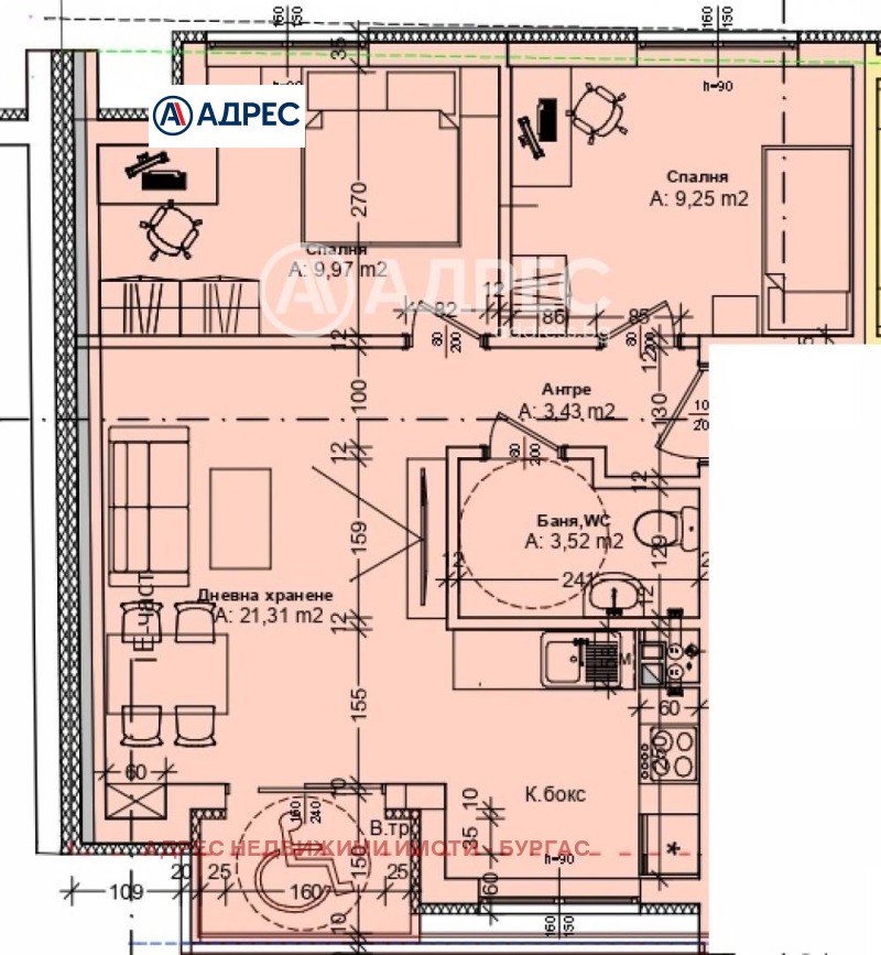 Til salgs  2 soverom Burgas , Zornitsa , 82 kvm | 26809392 - bilde [4]