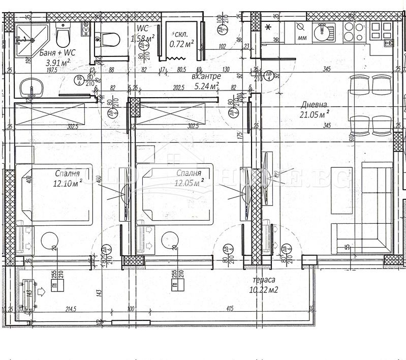 Till salu  2 sovrum Plovdiv , Belomorski , 90 kvm | 81229696 - bild [2]