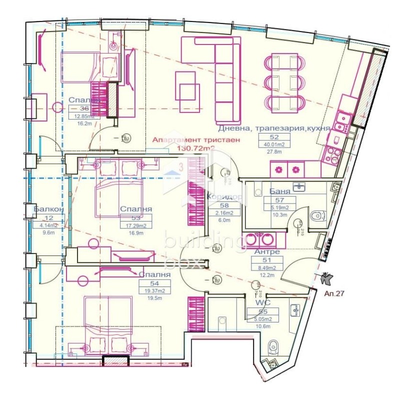 Продава 4-СТАЕН, гр. София, Гео Милев, снимка 3 - Aпартаменти - 47691200