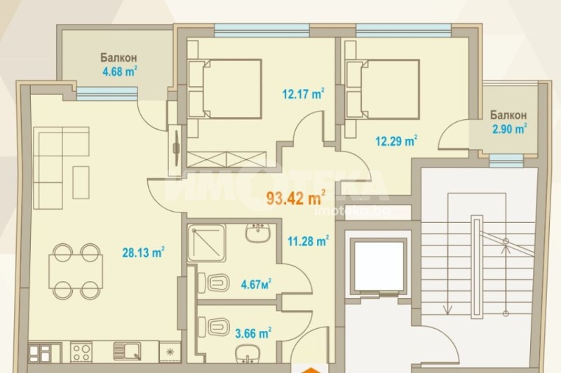 Продава 3-СТАЕН в град София, Център - 129 кв.м / 288 800 € » 564 843.70 лв., ИМОТЕКА