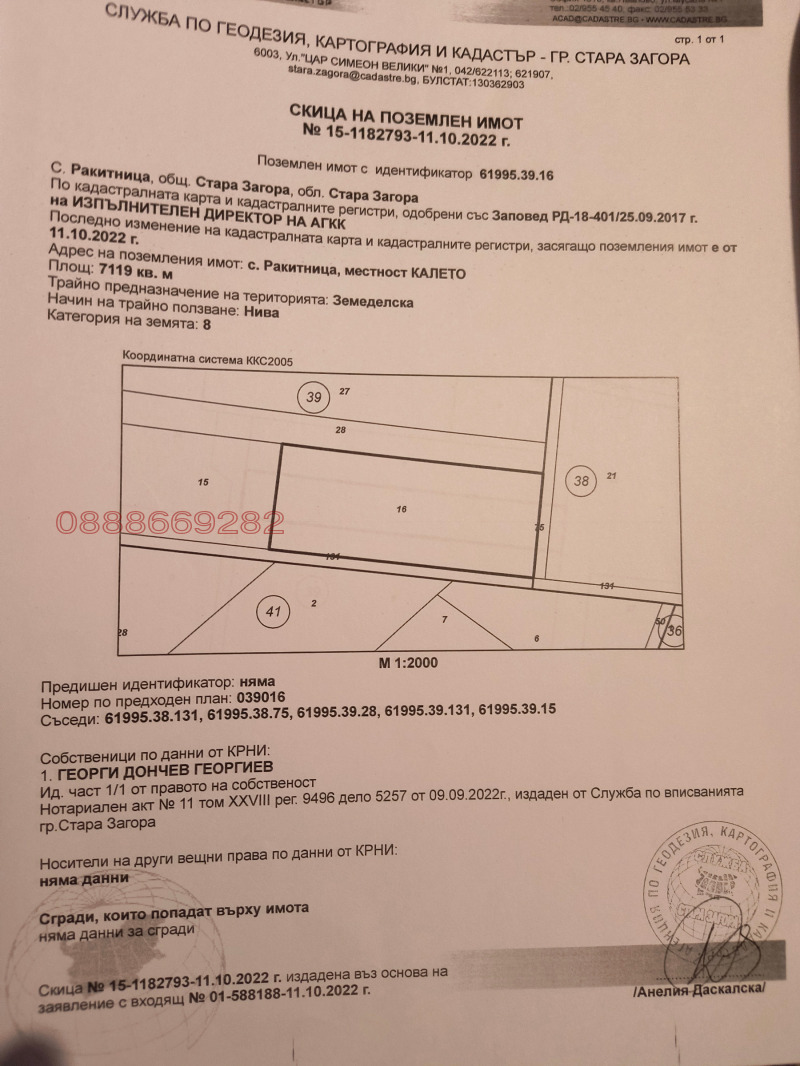 Продава ЗЕМЕДЕЛСКА ЗЕМЯ в област Стара Загора, с. Ракитница - 11 дка / 15 499 € » 30 313.41 лв.