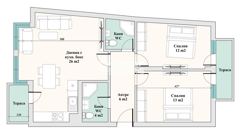 À venda  2 quartos Plovdiv , Karchiiaka , 97 m² | 74360339 - imagem [2]