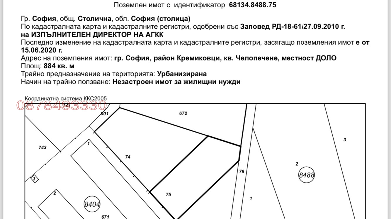 Продава ПАРЦЕЛ, гр. София, Челопечене