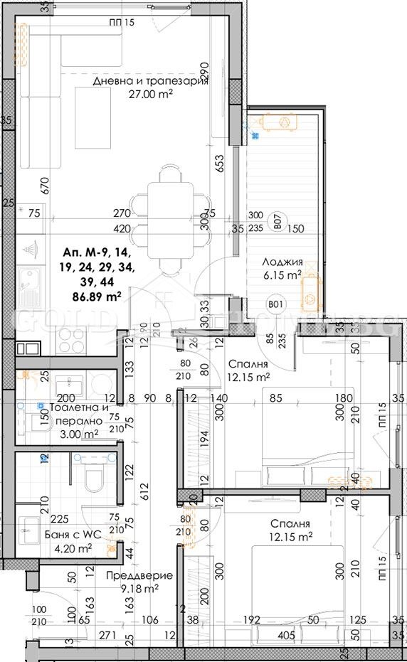 Продава 3-СТАЕН, гр. Пловдив, Южен, снимка 2 - Aпартаменти - 48565961