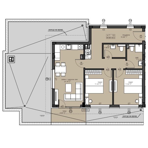 Продава 3-СТАЕН, гр. София, Малинова долина, снимка 3 - Апартаменти - 53347817