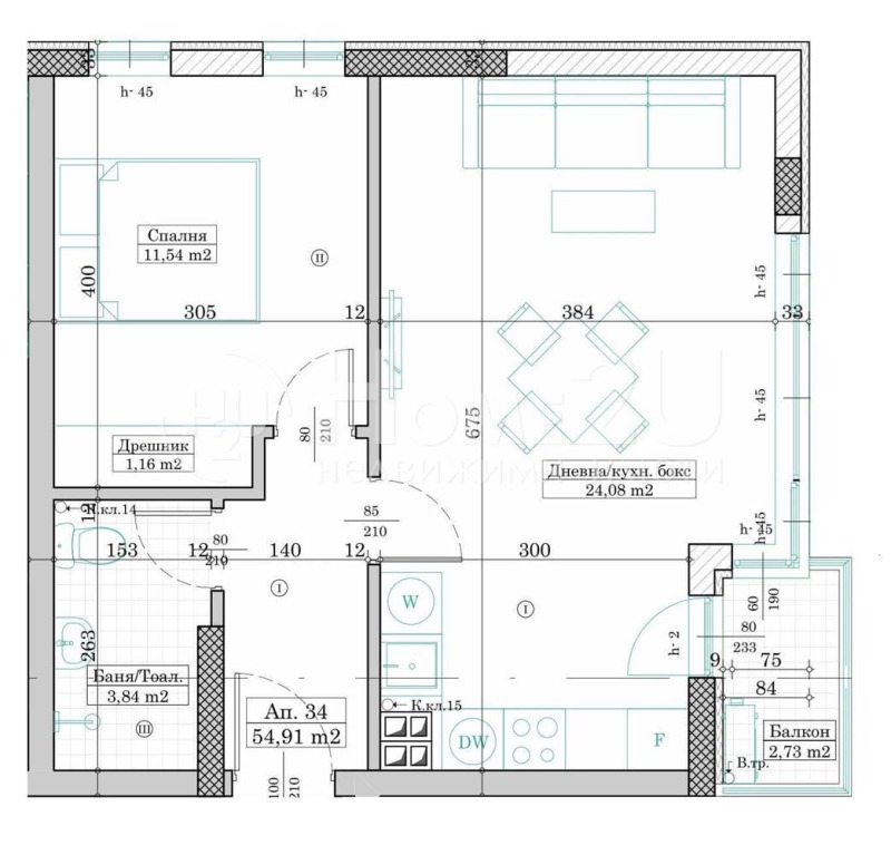 Myytävänä  1 makuuhuone Varna , Levski 1 , 64 neliömetriä | 99742035 - kuva [2]