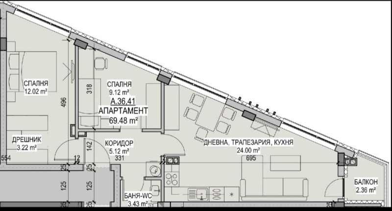 Продаја  2 спаваће собе Стара Загора , Казански - изток , 78 м2 | 78412281 - слика [2]