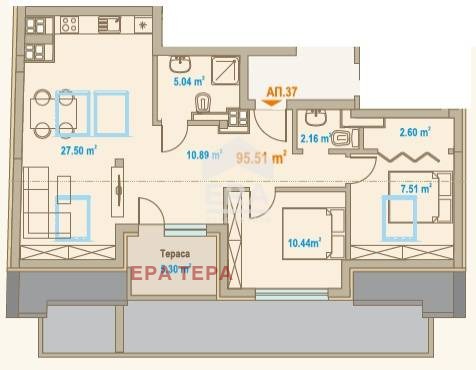 Продава 3-СТАЕН, гр. София, Зона Б-19, снимка 2 - Апартаменти - 54289475