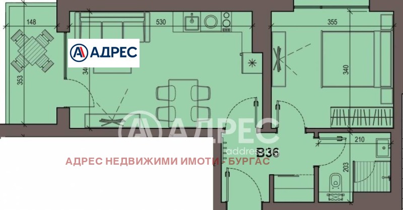 Продава 2-СТАЕН, гр. Бургас, Сарафово, снимка 3 - Aпартаменти - 47893462