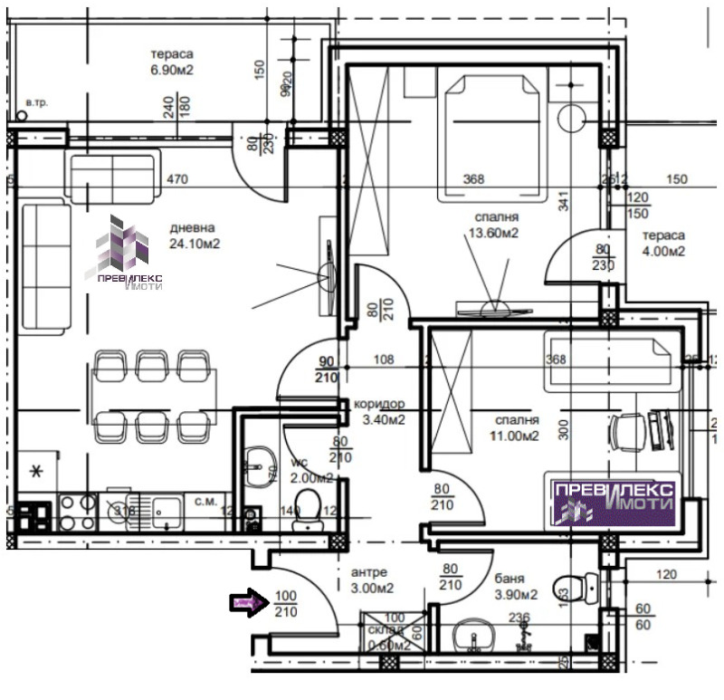 Zu verkaufen  2 Schlafzimmer Plowdiw , Belomorski , 97 qm | 26979157