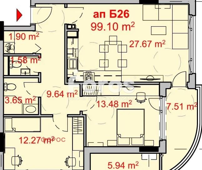 Продава 3-СТАЕН, гр. Бургас, Изгрев, снимка 2 - Апартаменти - 53617485