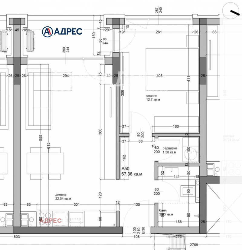 Продаја  1 спаваћа соба Варна , Аспарухово , 66 м2 | 17328958 - слика [4]