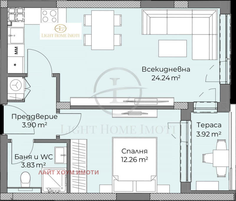 In vendita  1 camera da letto Plovdiv , Hristo Smirnenski , 67 mq | 76343925 - Immagine [4]