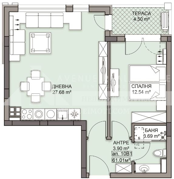 En venta  1 dormitorio Plovdiv , Gagarin , 72 metros cuadrados | 32107418 - imagen [2]