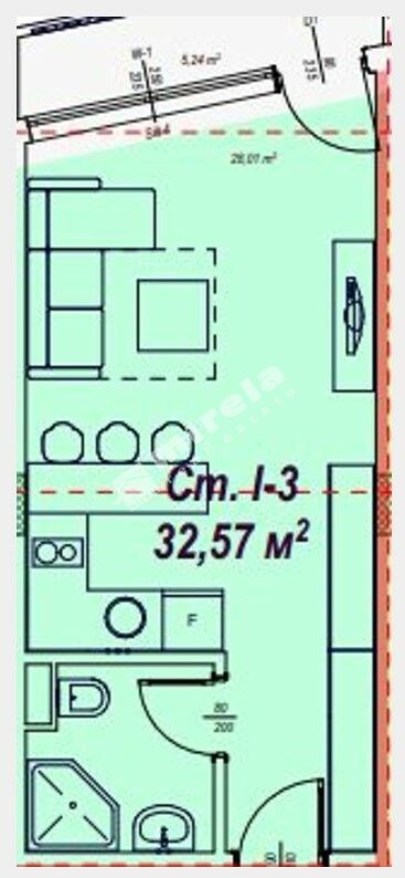 En venta  Estudio región Burgas , k.k. Slanchev bryag , 39 metros cuadrados | 38600555 - imagen [2]