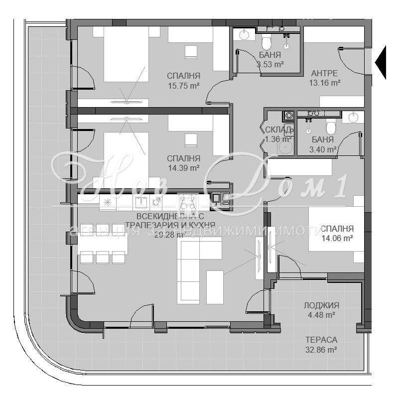 Продава 4-СТАЕН, гр. София, Манастирски ливади, снимка 2 - Aпартаменти - 49319033