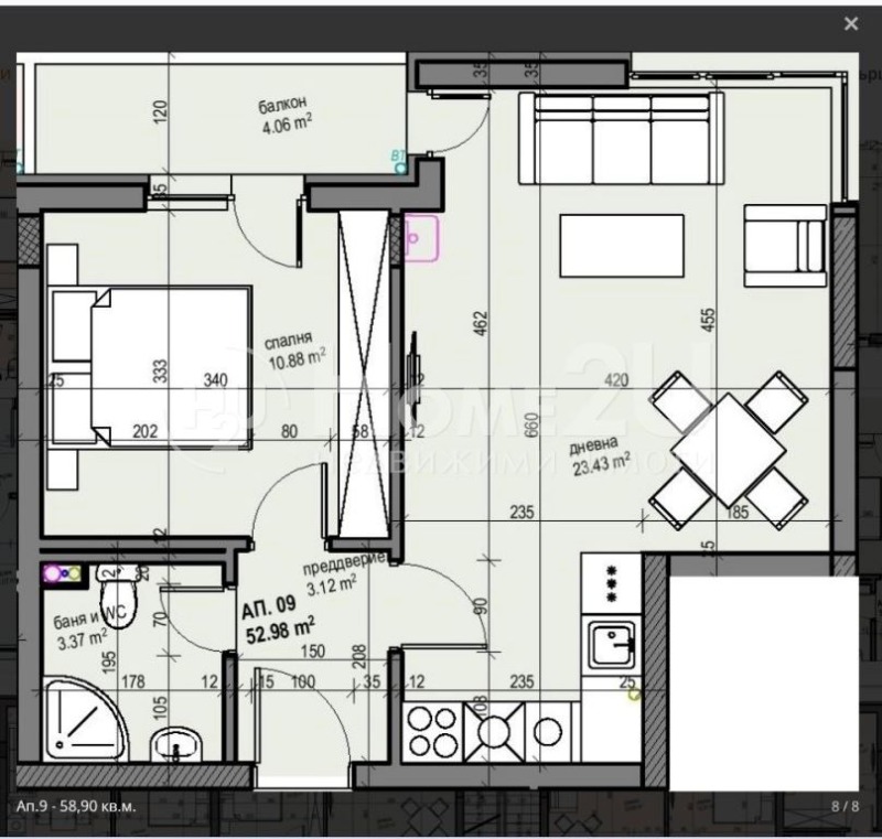 Продава 2-СТАЕН, гр. София, Манастирски ливади, снимка 8 - Aпартаменти - 47492609